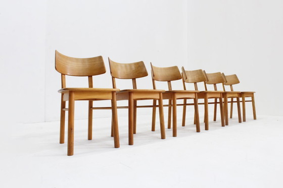 Image 1 of Ensemble de 6 chaises de salle à manger danoises vintage du milieu du siècle