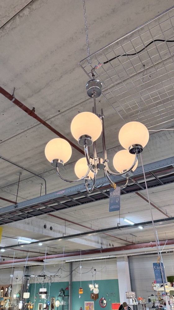 Plafoniera Mid-century Space Age – Scolari, Plafoniere, Vetro, Cromo (photo 8 of 9)