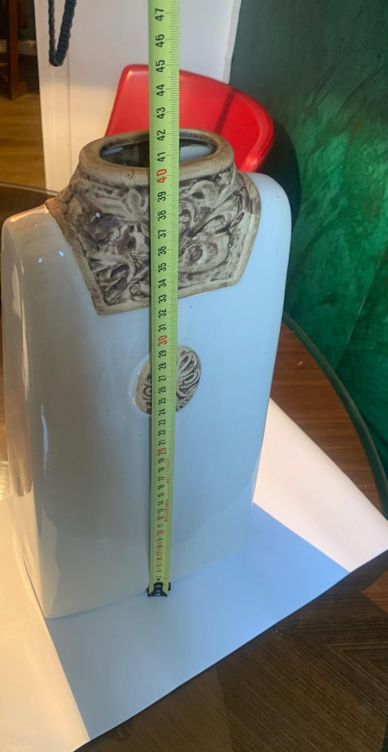 Grande Vaso Decorativo in Gres con Decorazione Antica e Drappeggio Stilizzato – Vasi, Ceramic (photo 6 of 9)