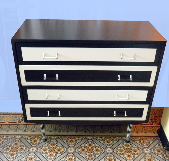 Image 1 of Cassettone vintage a 4 cassetti N/Bl.