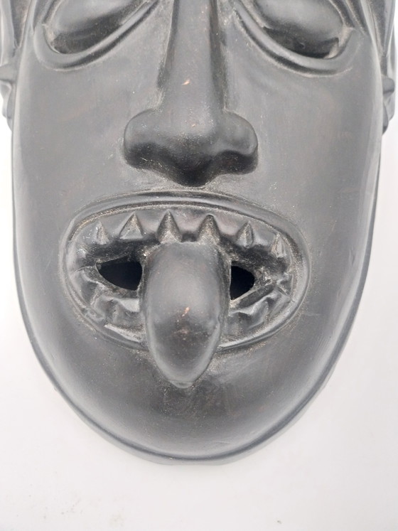 1 x ceramic African mask 1970s 33 x 23 x 8cm – Wall decoration (photo 2 of 7)