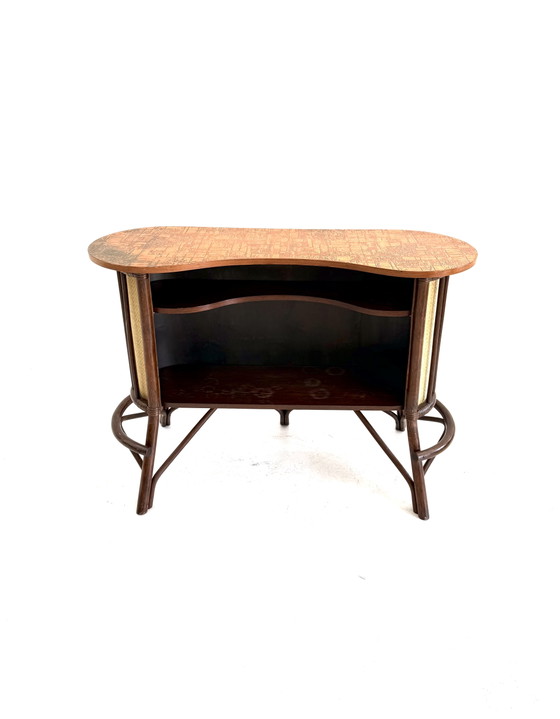 Mobile bar vintage in manou e rattan, Danimarca anni '60 – Sgabelli da bar, Copper (photo 9 of 14)