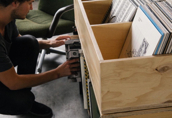 Image 1 of Custom record cabinet ('Float' vinyl furniture by Robbert Sikking)