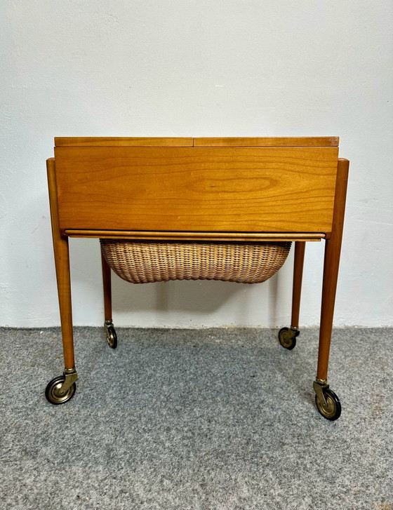 Mid Century Sewing Cart Danish Design Lotos 226 Teak 60s, Bar carts, Wood, Brown (photo 14 of 15)
