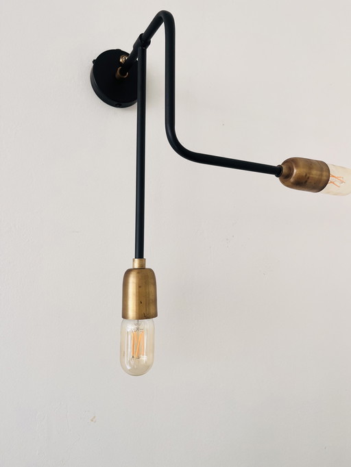 2x lampe murale industrielle en fer noir