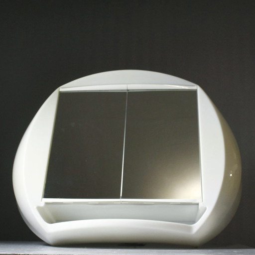Allibert Design Space Age jaren 70 Paulin Verlichte Wandgemonteerde Badkamerkast – wandkast, Glass, Plastic