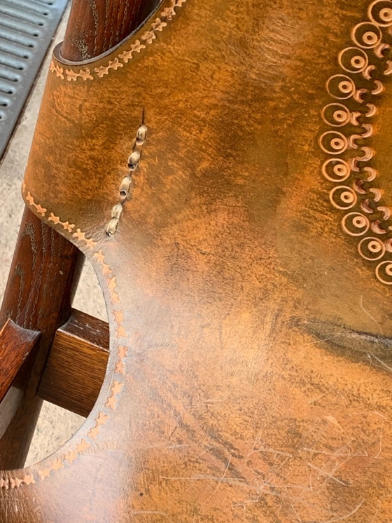 Handwerklicher Lederstuhl aus den 70ern. – Verstellbarer relaxsessel, Metall, Mid Century Modern (photo 7 of 10)