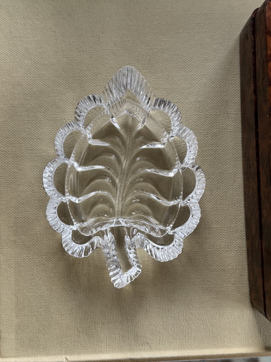 Image 1 of Bol en cristal vintage Cristal d’Arques en forme de feuille