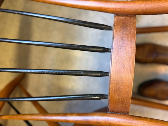 Set di 4 sedie da pranzo vintage Mid-Century con schienale a fuso – ca. 1962 – Legno (photo 8 of 15)