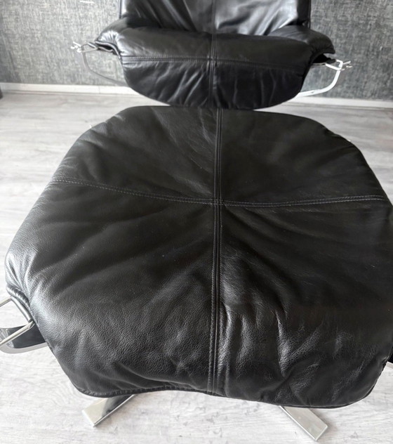 Image 1 of Fauteuil et repose-pieds Vintage Falcon – Sigurd Resell – Chrome