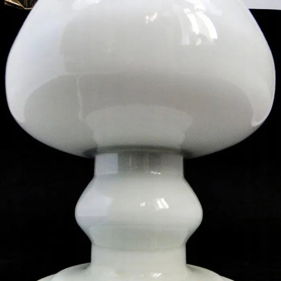 Lampe de Chevet Postmoderne de Polam, Pologne, années 1960, Verre, Plastique, Blanc (photo 4 sur 10)
