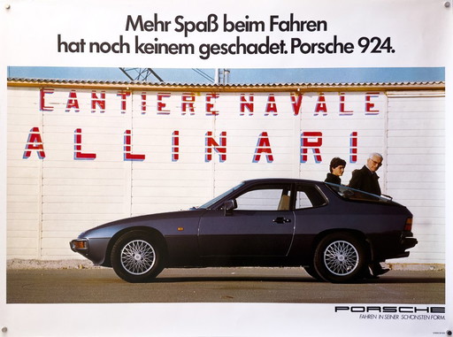 🚗 Porsche 924 – More Driving Pleasure – c. 1979–81 – Original Poster by Porsche AG | 102 x 76 cm
