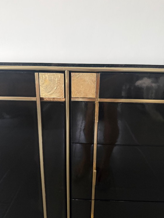Pierre Cardin Sideboard With Brass Black Lacquered Shell Inlays, 1980 – Wood (photo 43 of 64)