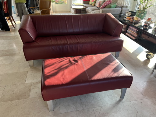 Divano a 3 posti e poggiapiedi Rolf Benz 2300