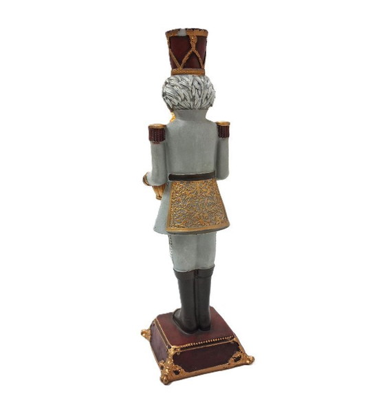 Image 1 of Vintage-geïnspireerd notenkrakerbeeldje met verlichte kerstboom – 31 cm hoog