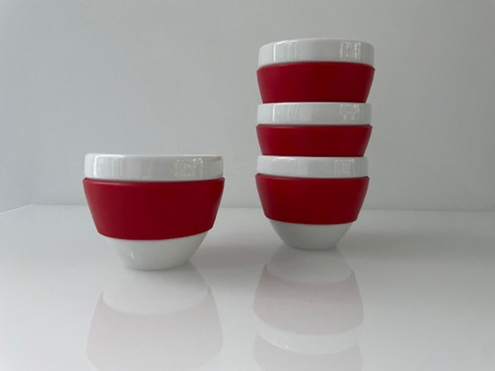 Image 1 of Juego de 4 tazas Koziol Aroma Matteo Thun, rojo y blanco