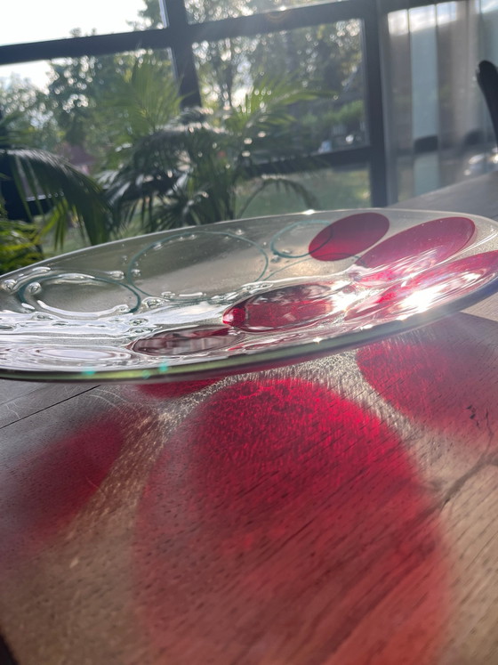 Large Round Glass Art Bowl, 40 cm Diameter (photo 5 of 5)