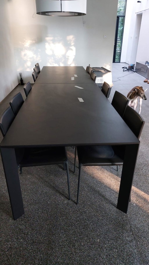 B&B Italia Alma – Dining Set: 2 Tables + 12 Leather Chairs (Roberto Barbieri)