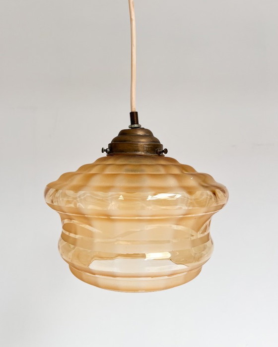 Lampada da soffitto vintage in vetro marrone, anni '60 – Lampade a sospensione, Metal (photo 2 of 8)