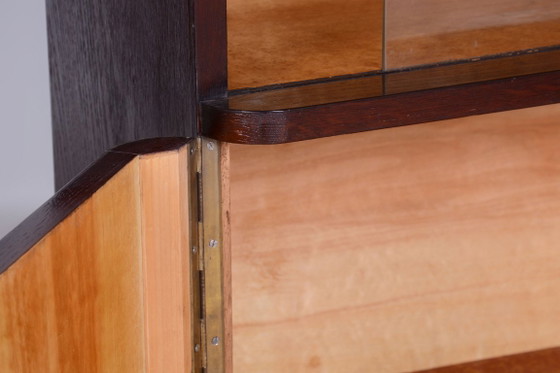 Vitrina Art Déco restaurada, de roble, arce y cristal, pulida, checa, década de 1930. – Armarios, Glass (photo 13 of 14)