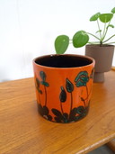 Vaso da fiori in ceramica arancione Germania Ovest, n. 1