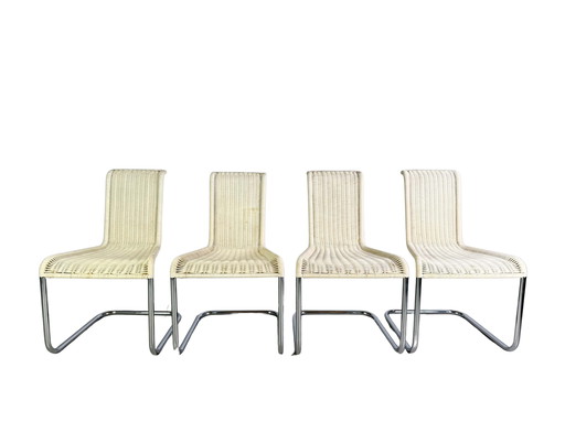 Original set of 4 Tecta cantilever chairs B20 Jean Prouvé cantilever chair