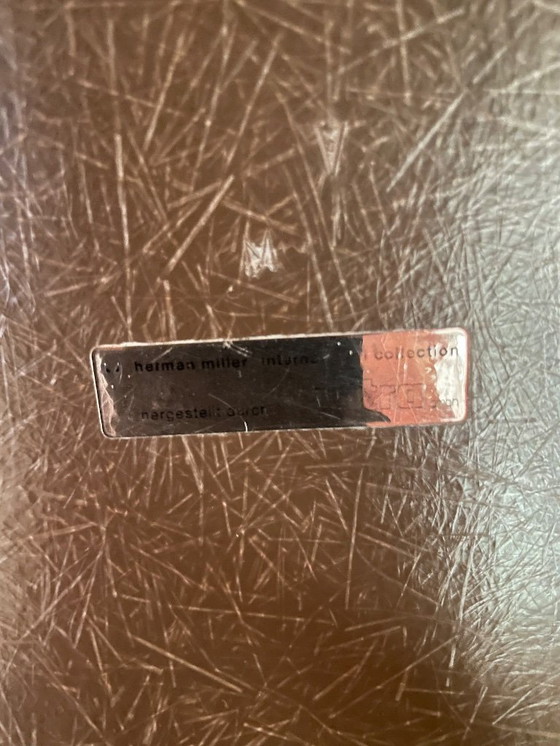 Image 1 of Set di 6 poltrone Eames Fiberglass Armchair Miller marrone scuro, struttura Vitra