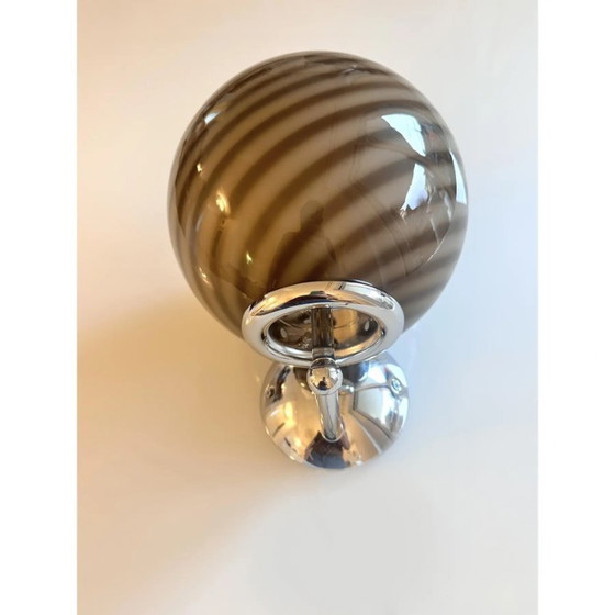 Image 1 of Contemporary Beige and Brown “Rods” Murano Glass Wall Sconces-Set of Two