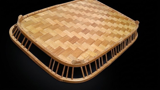 Beautiful Vintage Bamboo / Rattan Tray, 70s Boho Chic, Table accessories, Beige (photo 5 of 5)