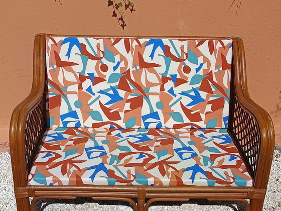 Vintage rotanbank uit de jaren 70 – 2 zitsbanken, Rattan (photo 5 of 11)