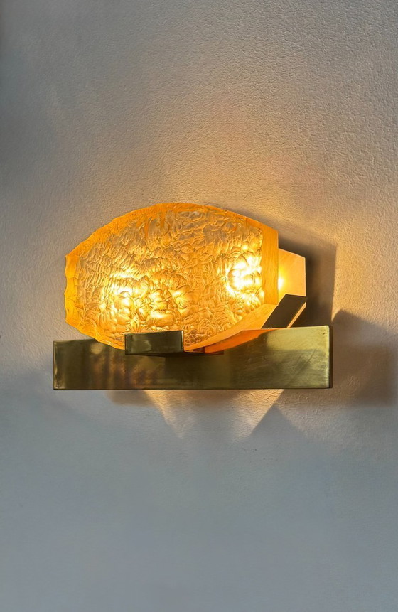 Image 1 of Lampada da parete vintage attribuita a Serge Mouille, ottone e resina, Dallux, Francia 1960