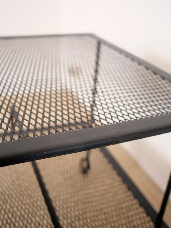 Image 1 of tavolino laterale vintage in metallo perforato