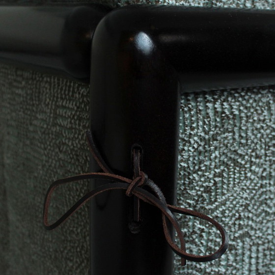 Image 1 of divano cornaro a 2 posti in legno di iroko e velluto jacquard di zimmer + rohde di carlo scarpa per studio simon, italia, 1974