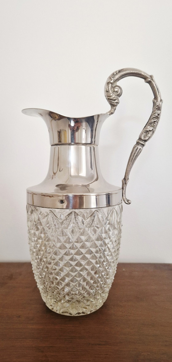 Image 1 of Cut crystal and silver-plated metal decanter - Victorian / Napoleon III style