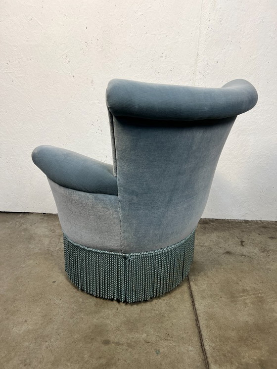 Image 1 of Poltrona da cocktail vintage, Francia anni '60, velluto blu