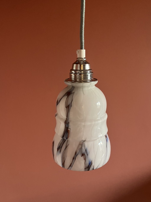 Art Deco Hanglamp Gemarmerd Glas