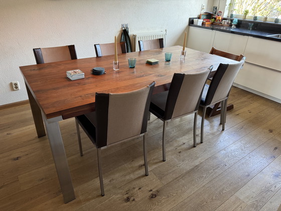 Image 1 of 6 chaises de salle à manger Bert Plantagie en revêtement duo