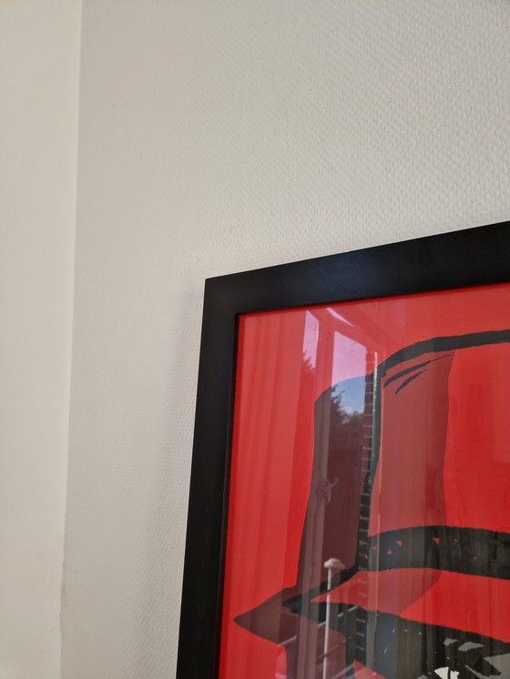 Image 1 of Large Franckie Alacron woman in red raincoat pop art icon