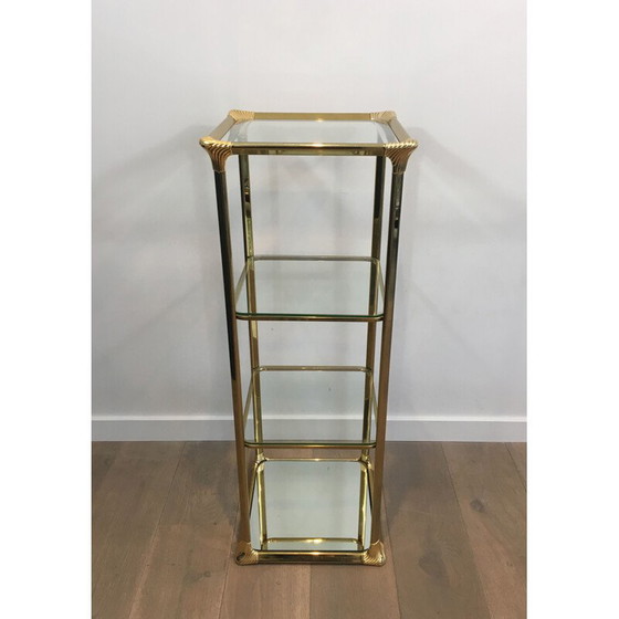 Image 1 of Vintage gold-plated Hollywood Regency 3-tier shelf, 1970