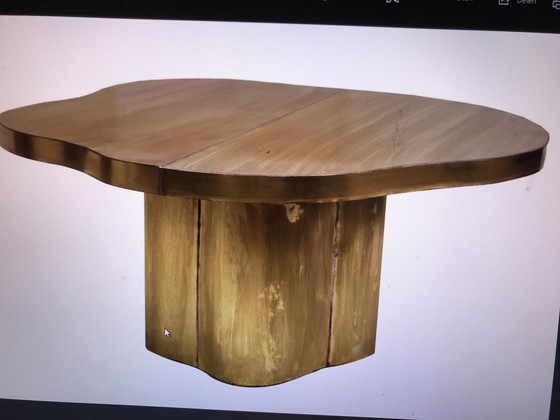 Image 1 of Tavolo organico completamente rivestito in ottone
