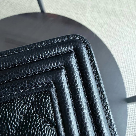 Image 1 of Chanel Boy Medium - Caviar 25CM Quilted Grained Calfskin Black Gold Hardware Series 19