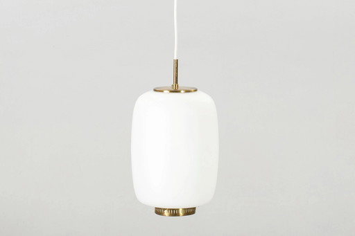 Two large glass Bent Karlby hanging lamps model Kina, Denmark 1960's – hanglampen, Crystal, Vintage (photo 2 of 5)