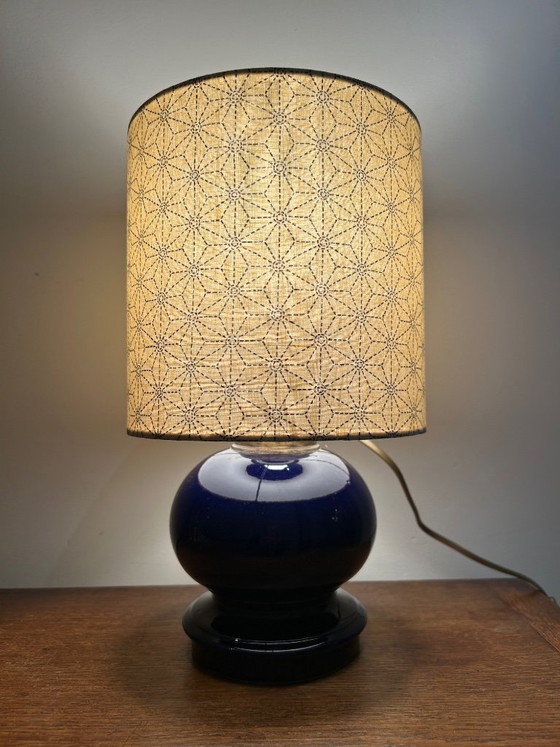 Image 1 of blue ceramic lamp 1960