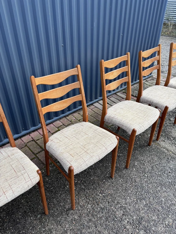 Image 1 of 6 Piece Vintage Dining Chairs Teak Danish