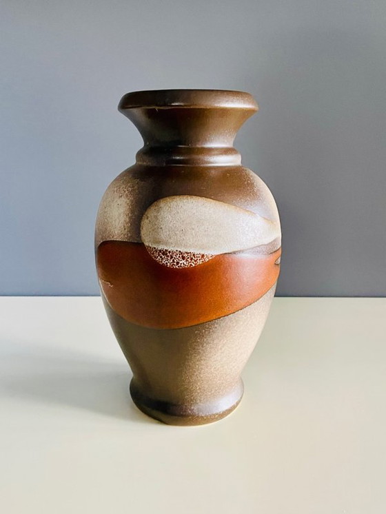 Image 1 of Vintage sculpturale keramische vaas - Aardetinten | Mid Century & Wabi-Sabi