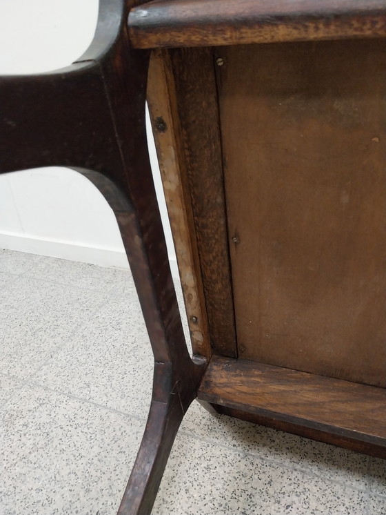 Image 1 of 1 mesa auxiliar escandinava con azulejos azules y blancos