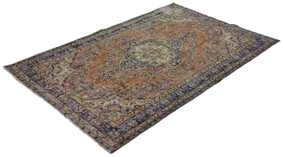 Grande tappeto turco vintage Oushak 260 × 167 cm | Tappeto medaglione in lana anatolica tessuto a mano (photo 8 of 10)