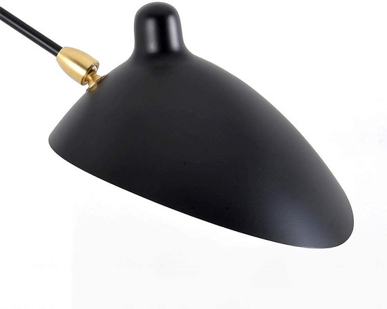 Image 1 of Serge Mouille Lampada da parete a 2 bracci dritti orientabili