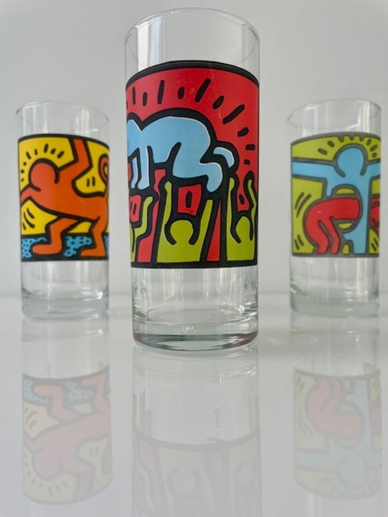 Image 1 of Keith Haring X Quick Longdrinkgläser (3er-Set) - 1990er Jahre
