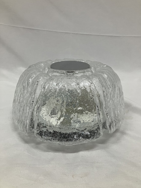 Image 1 of Plafonnier vintage en verre glacé Helena Tynell Glashütte Limbourg
